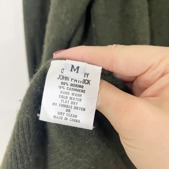 Organic John Patrick Green Cashmere Open Front Cardigan Sweater Size Medium - Picture 4 of 6